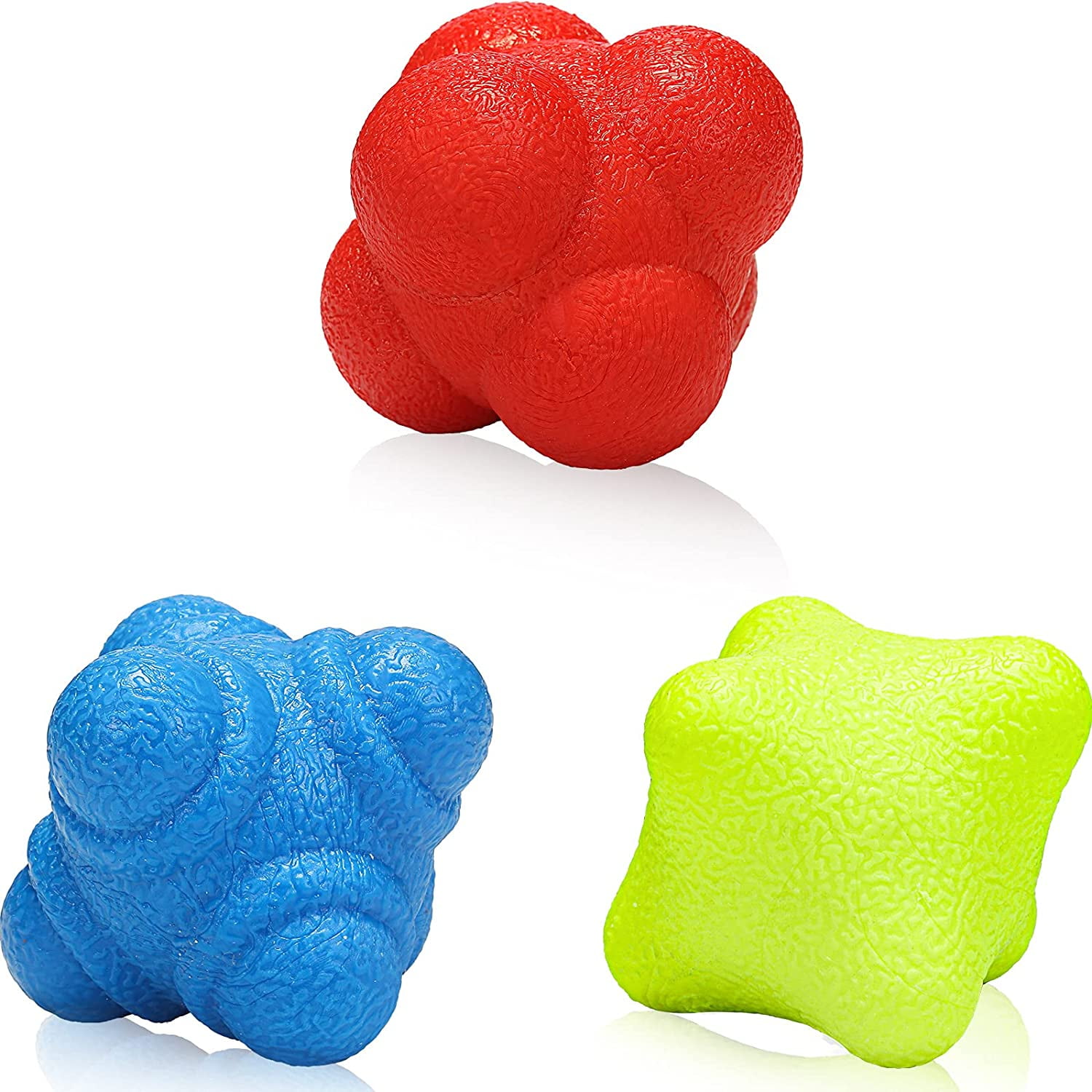 3 Pieces Reaction Balls Bounce Reaction Ball Rubber Reaction Ball