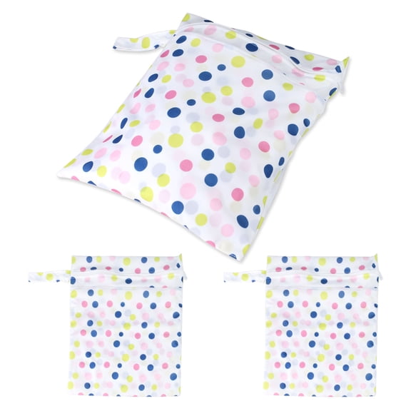 3 Pieces Reusable Wet Bag for Swimsuit and Towels Large, Waterproof Wet Dry Bag Pouch with Zipper for Washable Diaper Clothes Toiletry Pool Gym Laundry Beach Travel Women