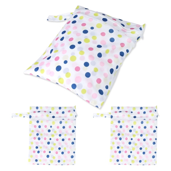 3 Pieces Reusable Wet Bag for Swimsuit and Towels Large, Waterproof Wet Dry Bag Pouch with Zipper for Washable Diaper Clothes Toiletry Pool Gym Laundry Beach Travel Women