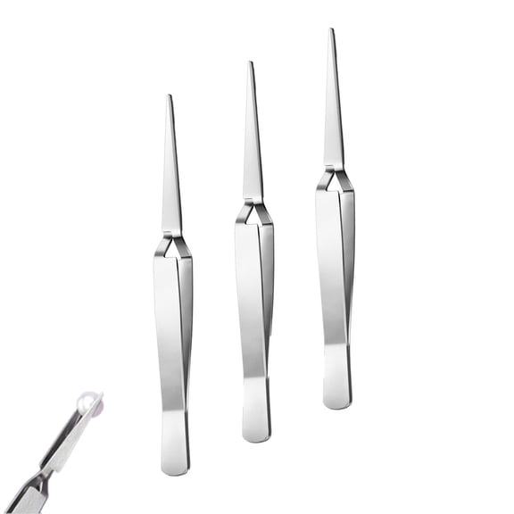 3 Pieces Reverse Tweezers for Crafting Cross Locking Electronics Tweezers Reverse Action Forceps Tension Stainless Steel Craft Jewelry Electronics