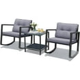 3 Pieces Rocking Bistro Set Outdoor Patio Conversation Set with Rocking