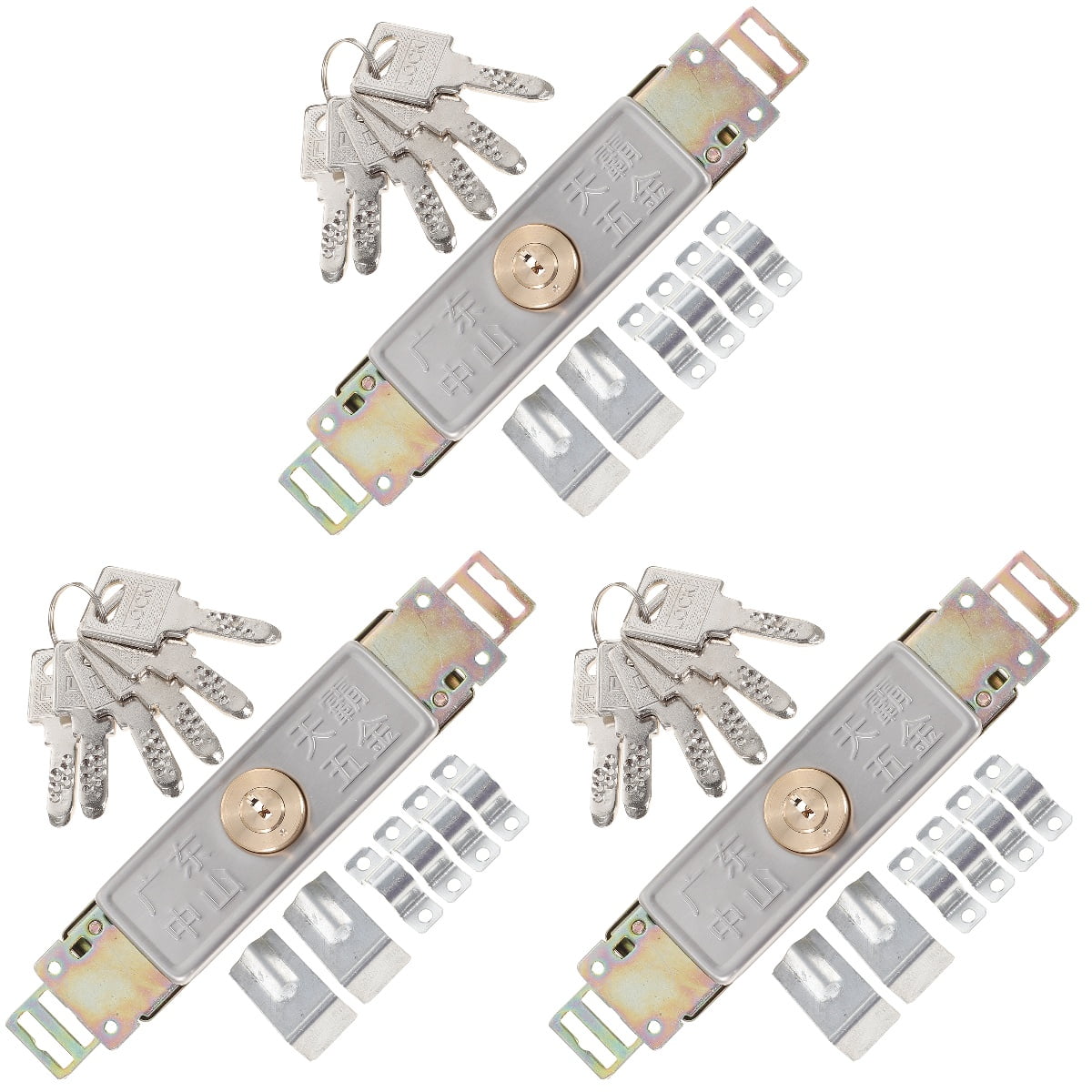3 Pieces Roller Door Lock Door Locks Security Vertical Keyway
