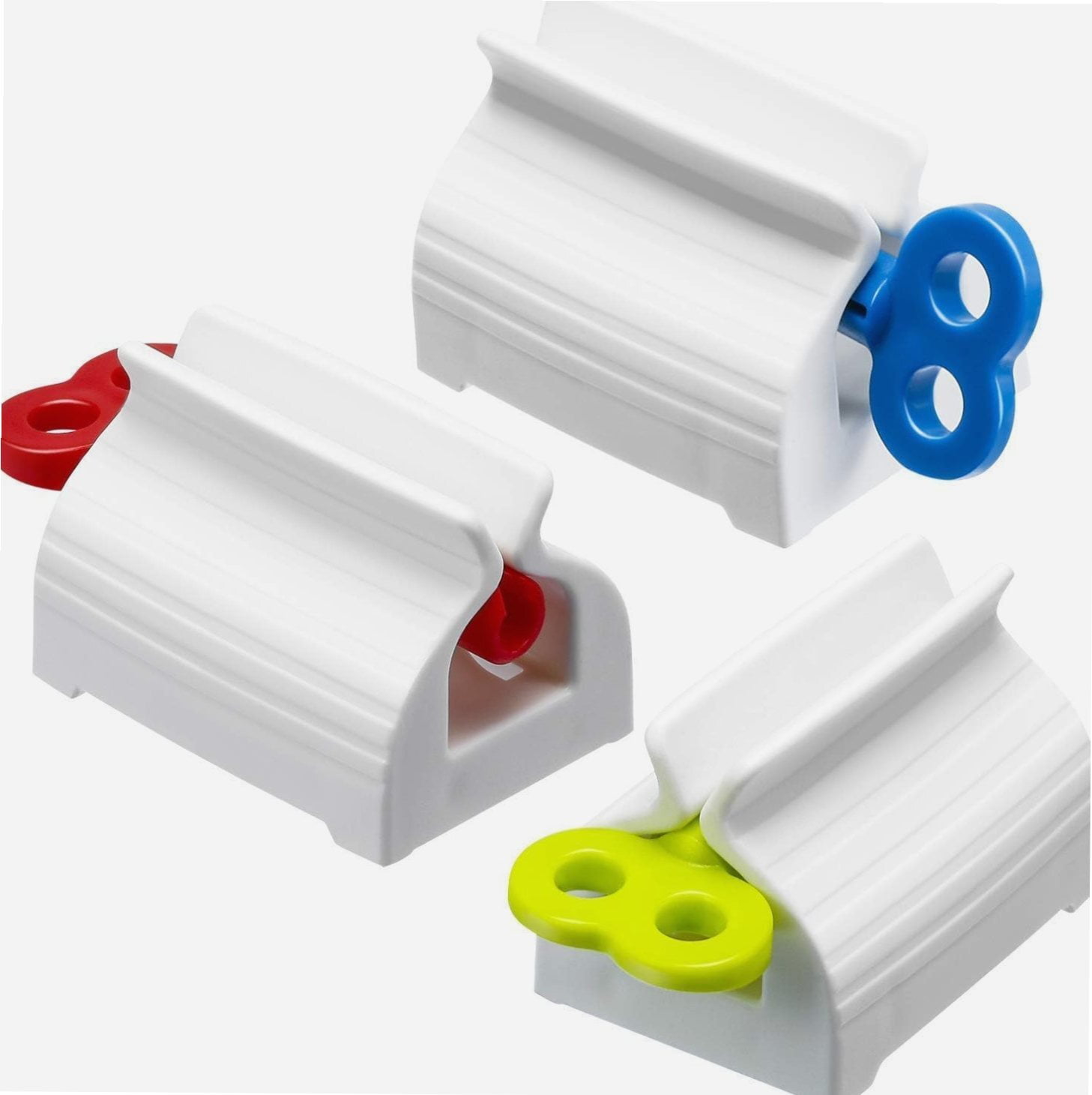3 Pieces Rolling Tube Toothpaste Squeezer Toothpaste Seat Holder Stand Rotate Toothpaste Dispenser for Bathroom (Mix Color)