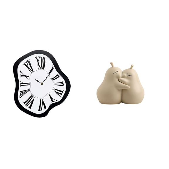 3 Pieces Roman Numeral Wall Clock Book Ends Holder Modern Shelf Stopper Acrylic Construction for Bedroom Cabinet