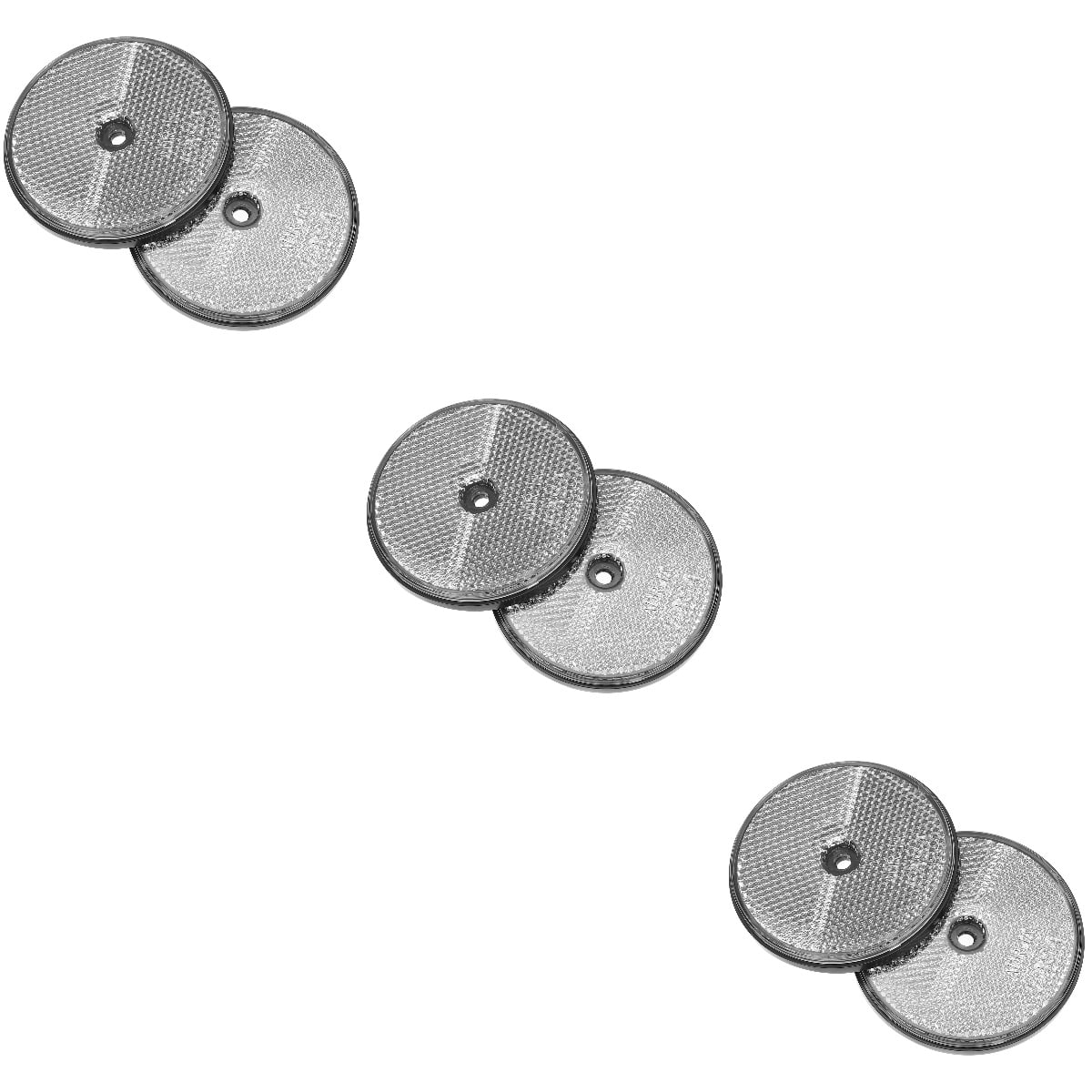 3 Pieces Round Reflector Trailer Automotive Electric Car Silver