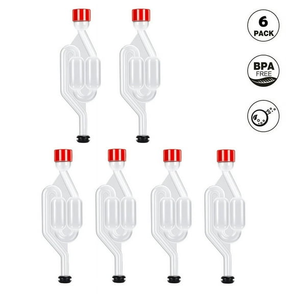 3 Pieces S-Shape Airlocks ,Homebrew Bubble Airlock Carboys Stopper & Fermenter Seal Valve with Food Grade Grommets Wine Making