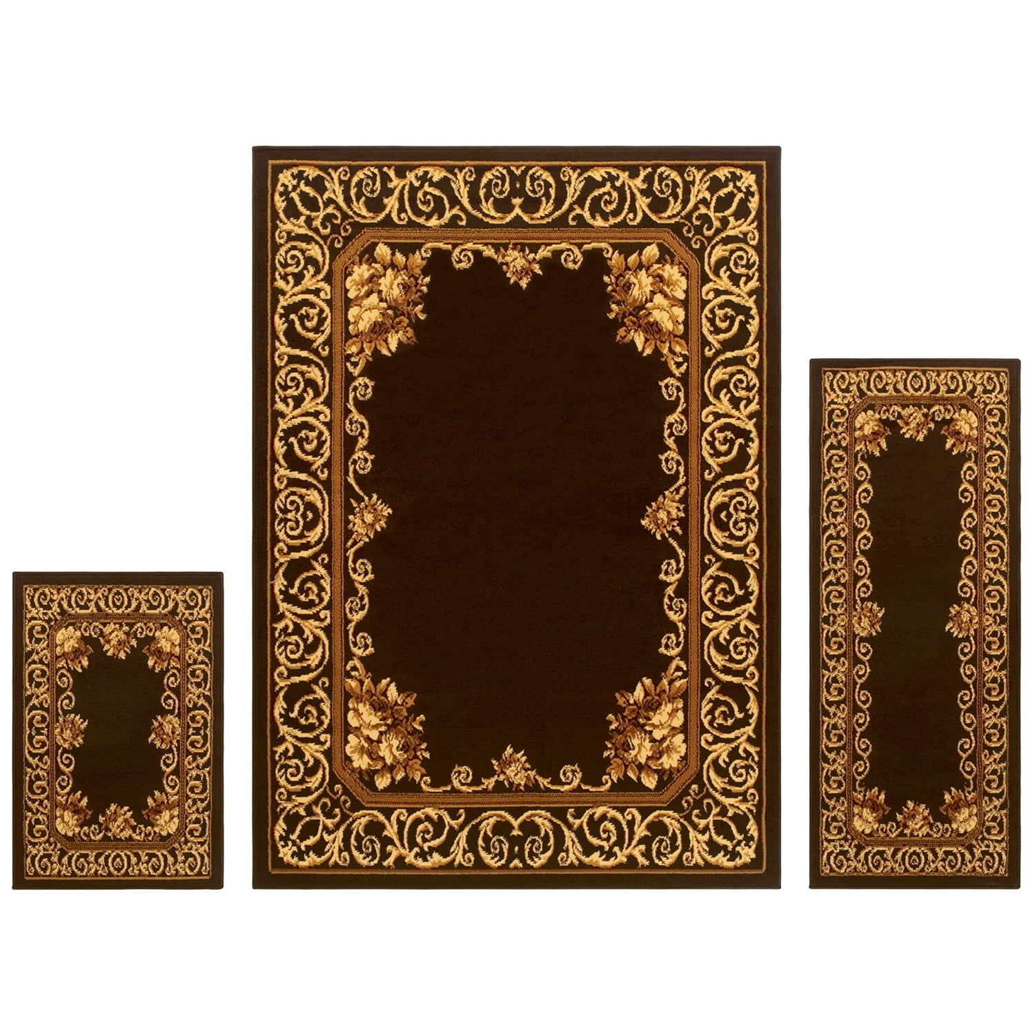 3 Pieces Set Area Rug Collection 2'x3', 2'x5', 5'x7' - Walmart.com