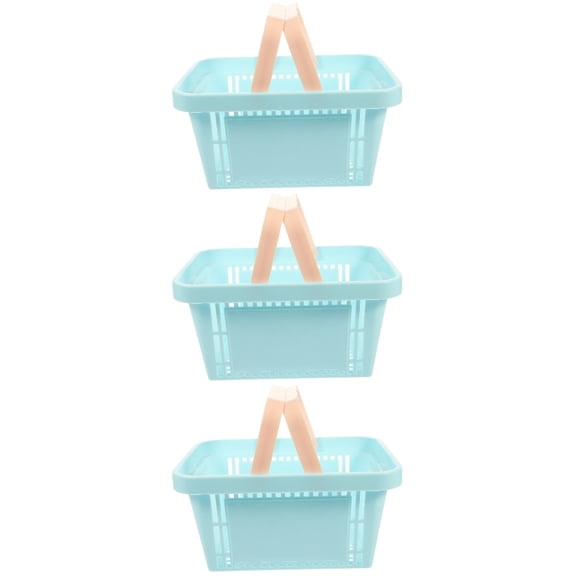 3 Pieces Shopping Basket Wicker Storage Multi-function Flat Surface