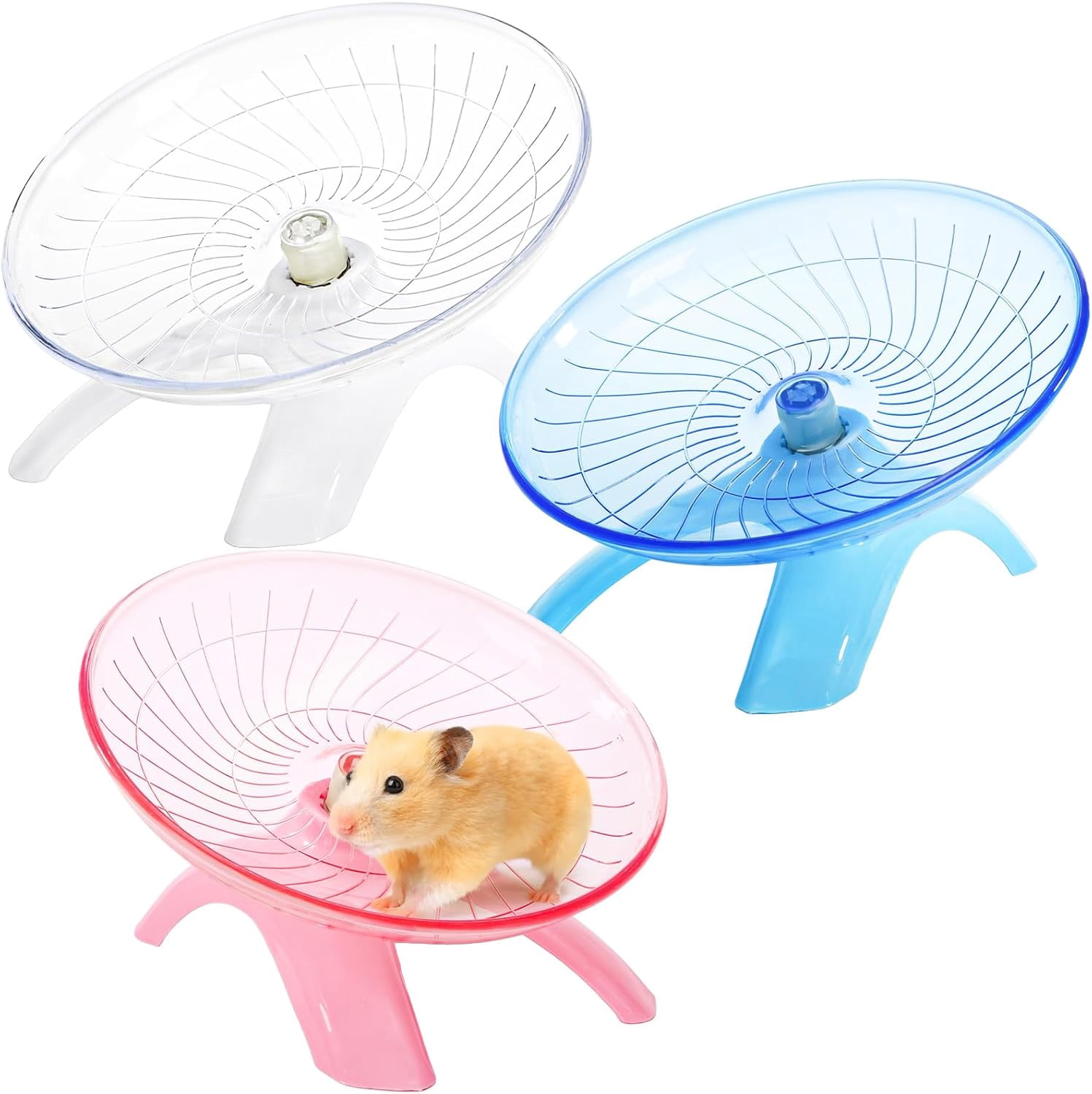 3 Pieces Silent Hamster Wheel, Hamster Flying Saucer, Quiet Spinner ...