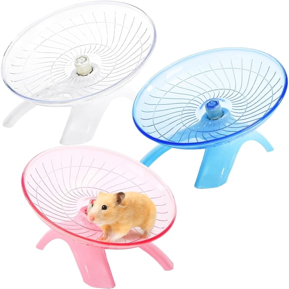 3 Pieces Silent Hamster Wheel, Hamster Flying Saucer, Quiet Spinner Running Exercise Wheels for Dwarf Hamsters, Gerbils, Mice, Hedgehogs, Guinea Pigs and Other Small Pets