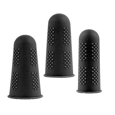 3 Pieces Silicone Insulation Finger Cover Thumb Protector Fingers Cover Durable for Kitchen Heat Resistant Anti Slip Finger Protector Sleeve black