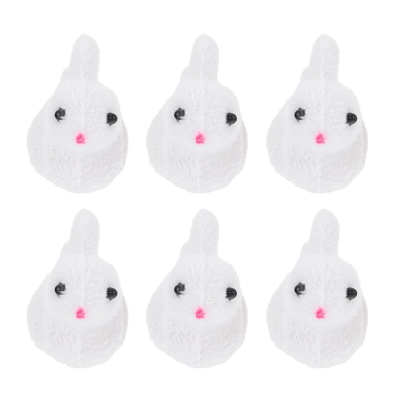 Raindrops Mini Rabbit Doll 18Pcs Synthetic Material White Easter Enthusiasts Home Decoration