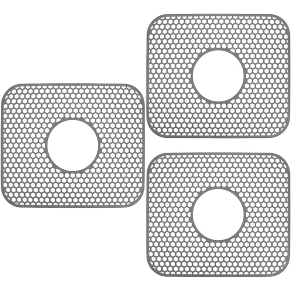 3-Piece Sink Mat Set with Kitchen Gadget Strainers and Sponge Holder for Faucet Organization