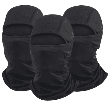 3 Pieces Ski Mask Balaclava Full Face Mask for Men Women Windproof Balaclava Sun Protection Breathable Face Cover,black