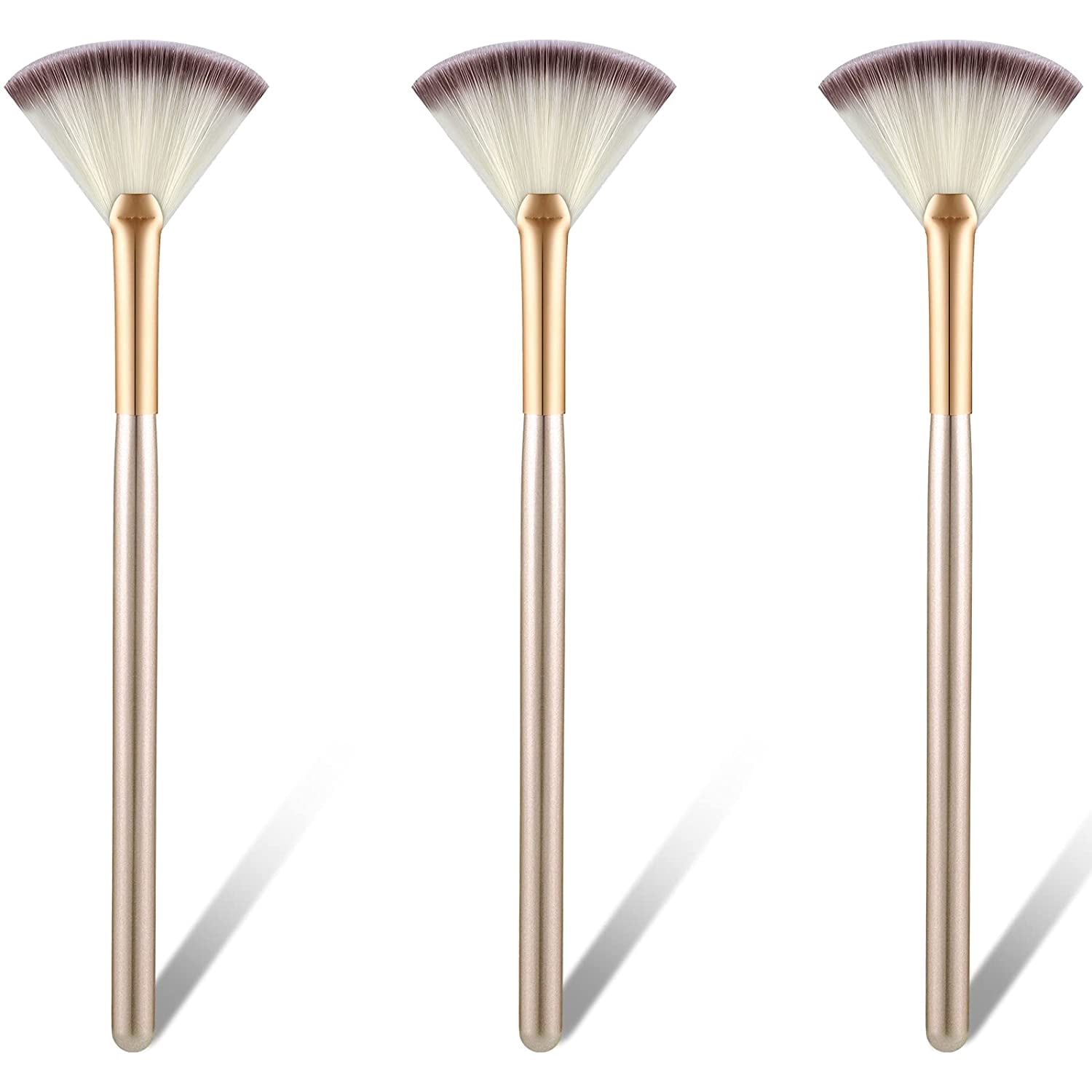 3 Pieces Slim Soft Facial Fan Brush Facial Brushes Fan Mask Brush, Soft