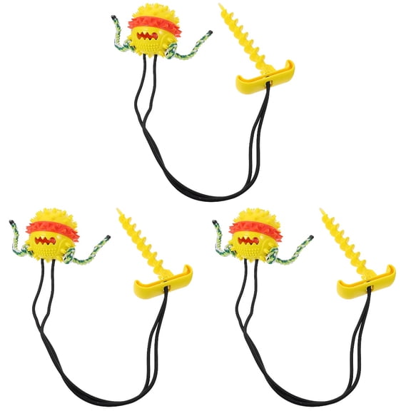 3 Pieces Small Dog Toy Enrichment Toys Teeth Pull Ball Safe Pet Chew