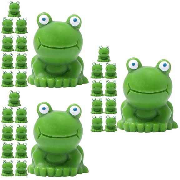 LITINKIMI Vintage Green Resin Frogs Figurines Waterproof Outdoor Decor 30Pcs