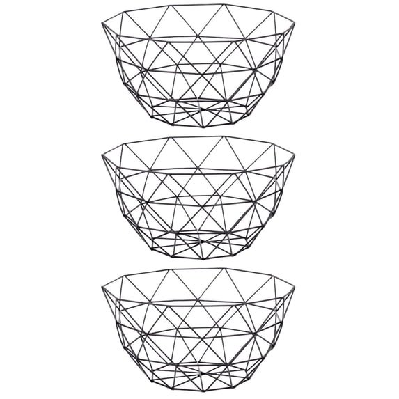 FOLOYORI 3-Piece Black Collection Basket Set - Practical and Storage Solution