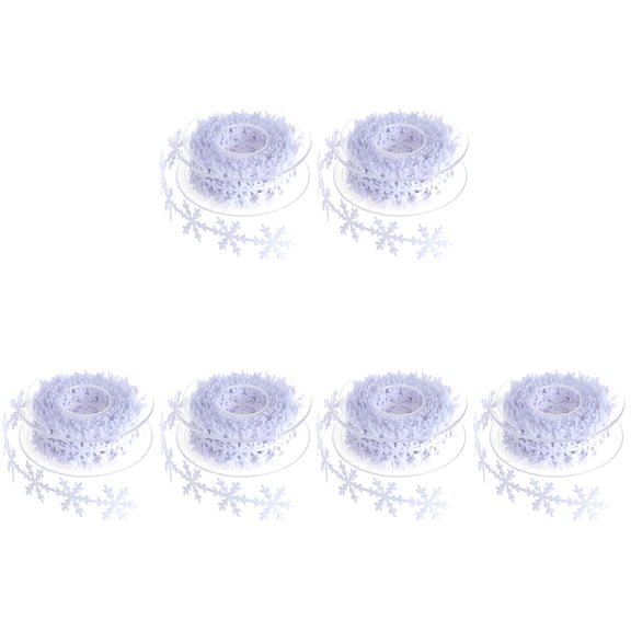 3 Pieces Snow Flakes Snowflake Ribbon Snowflake Trim Bride 500CM White