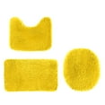thumbnail image 1 of 3 Pieces Solid Color Bath Mat Set, Universal Soft Thick Bathroom Rugs, Non Slip Water Absorbent Toilet Mats, Machine Washable Quick Dry Floor Mats, 1 of 8