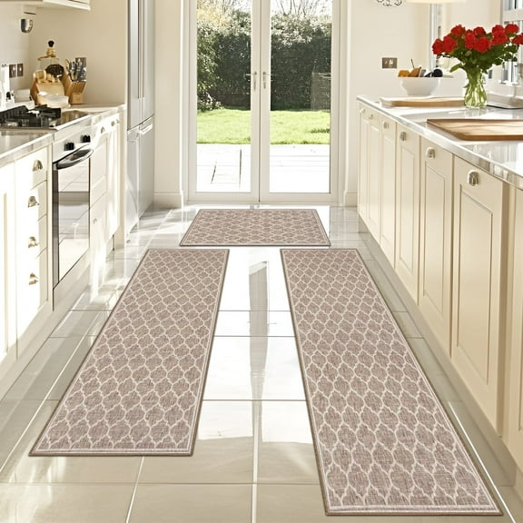 Soulgenix Kitchen Rug Sets, 3 Pieces Runner Rug with Non-Slip Baking for Kitchen Floor Comfort Standing, Rugs Mat with 20"x32" 20"x47" 20"x59"