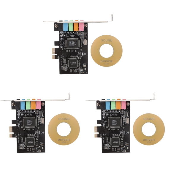 3-Pack Internal Sound Cards Compatible with Multiple Software, Dimensions 12.00x9.50x2.00 CM for Enhanced Audio Performance