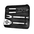 thumbnail image 1 of 3-Pieces Stainless Steel Barbeque Grilling Tool Set with Carry Bag,Stainless Steel Grilling Accessories,Includes a Spatula/Fork/Pair of Tongs,a Cloth Storage Bag,for Backyard Outdoor Kitchen, 1 of 6