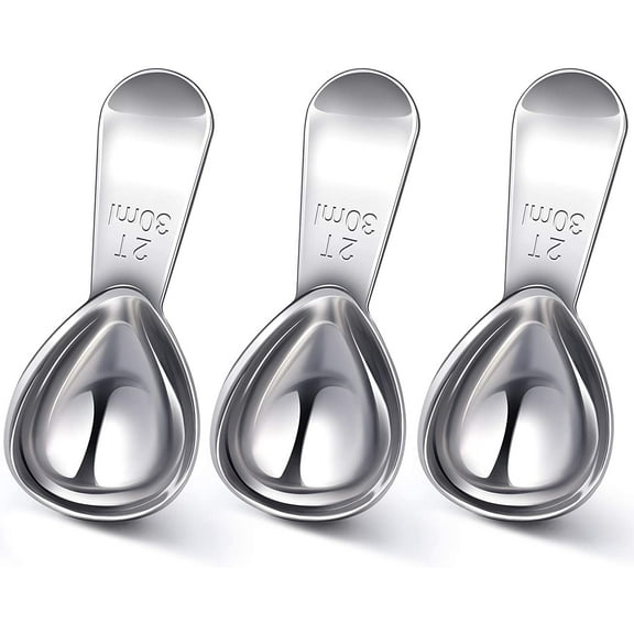 3 Pieces Stainless Steel Coffee Measure Scoop, 2 Tablespoon Measuring Spoon