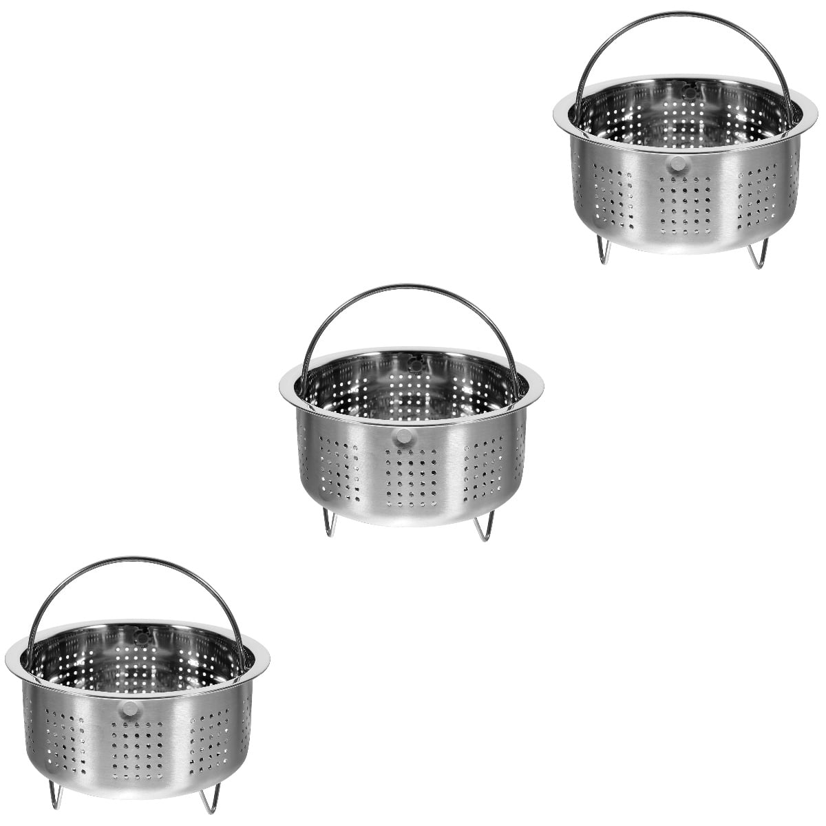 3 Pieces Stainless Steel Rice Steamer Steamer Pot Rice Cooker Steamer Dim Sum Steamer Basket
