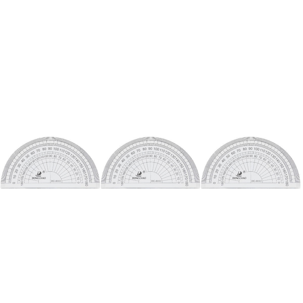 3 Pieces Straight Rater Protractor Ruler Metal Student