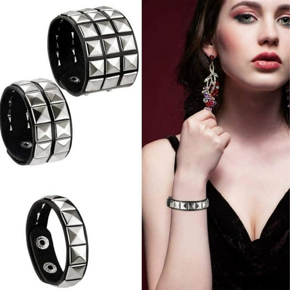 3 Pieces Studded Bracelet, Punk Bracelet, Spiked Bracelets, Emo Bracelets, Goth Bracelets, Gothic Bracelet, Studded Arm Band, Bracelets for Men and Women