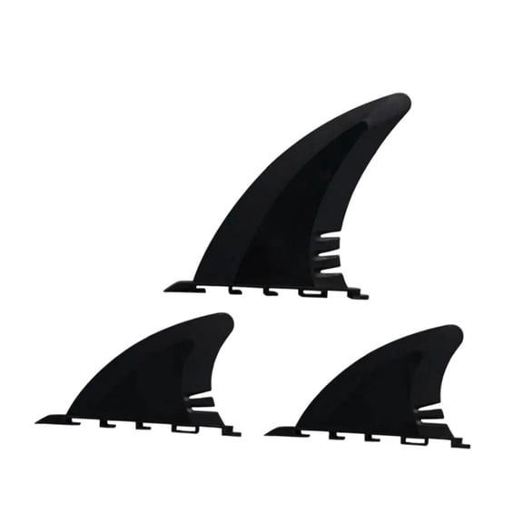 3 Pieces Surfboard Tail PVC Fins Set Hydrodynamic Design Lightweight Replacement for Beginners Water Sports