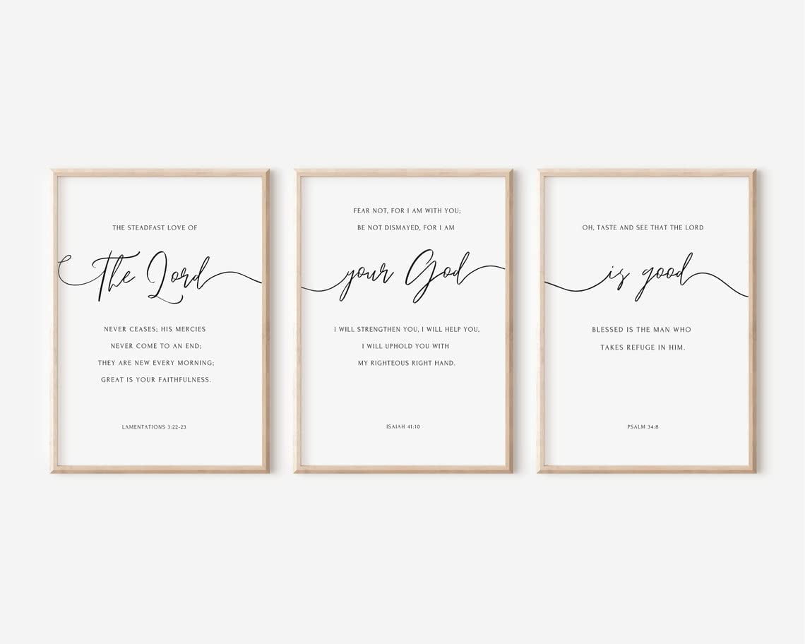 3 Pieces The Lord Your God is Good Minimalist Christian Wall Art Bible ...