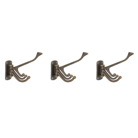 3 Pieces Three Double Wall Hanging Coat Hook Rack Clothes Hanger