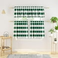 thumbnail image 1 of 3 Pieces Tier Curtains and Valance Set Buffalo Check Kitchen Tiers Plaid Gingham Rod Pocket Classic Short Small Cafe Curtains Country Farmhouse Cafe Bathroom 54"x18"/27"x24" Dark Green & White, 1 of 6