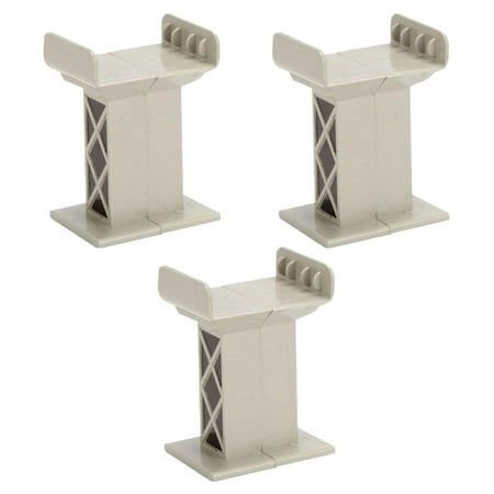 3 Pieces Train Bridge Piers Support Wooden Railway Accessories Style