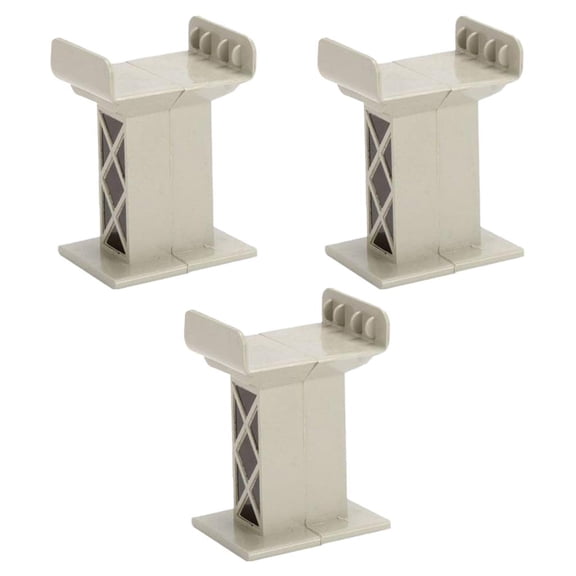 3 Pieces Train Bridge Piers Support Wooden Railway Accessories Style