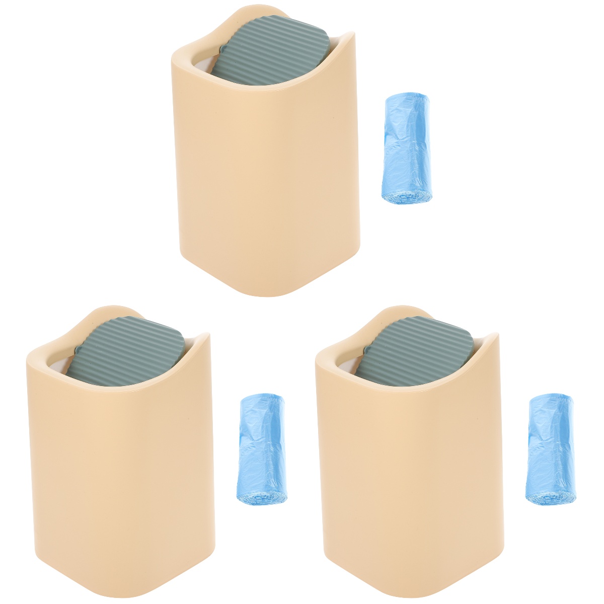 3 Pieces Trash Can with Lid Desk Garbage Can Bedroom Trash Can Garbage Cans with Lids Table