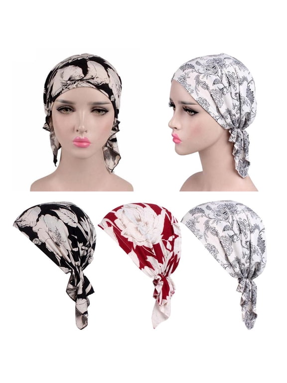 3 Pieces Turban Hat Soft Chemo Cancer Head Scarf Cover Hat Loss
