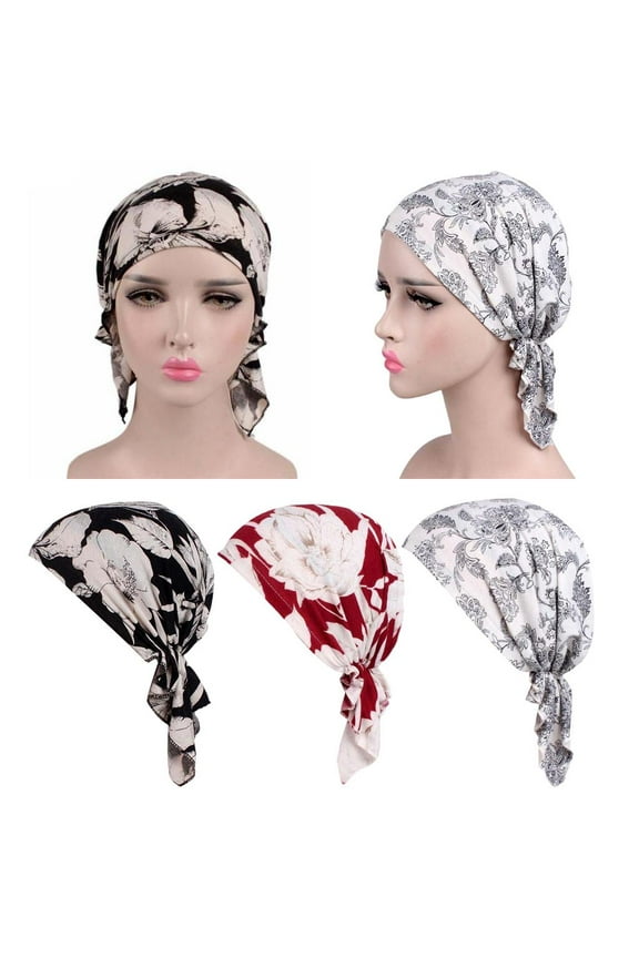 3 Pieces Turban Hat Soft Chemo Cancer Head Scarf Cover Hat Loss