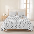 thumbnail image 1 of 3 Pieces Twin Quilt Set,Black Polka Dot on White Soft Bedding Sets with 1 Quilt & 2 Pillow Shams,Modern Minimalist Dotted Summer Bedspread Lightweight Coverlet Comforter for All Season, 1 of 6