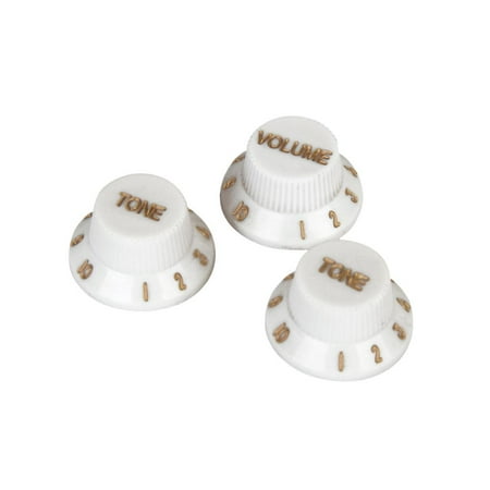3 Pieces Vintage White Volume Control Knobs for Electric Guitars