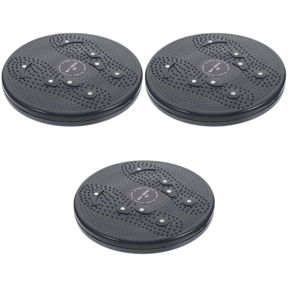 3 Pieces Waist Exercise Equipment Plank Home Gym Rotary Tool Fitness Black