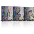 thumbnail image 1 of 3 Pieces Wall Art Music Art Print Canvas Colorful Musical Notes Painting Wall Decor Black and White Music Poster Framed for Classroom Home Living Room Bedroom Decor Ready to Hang, 1 of 6