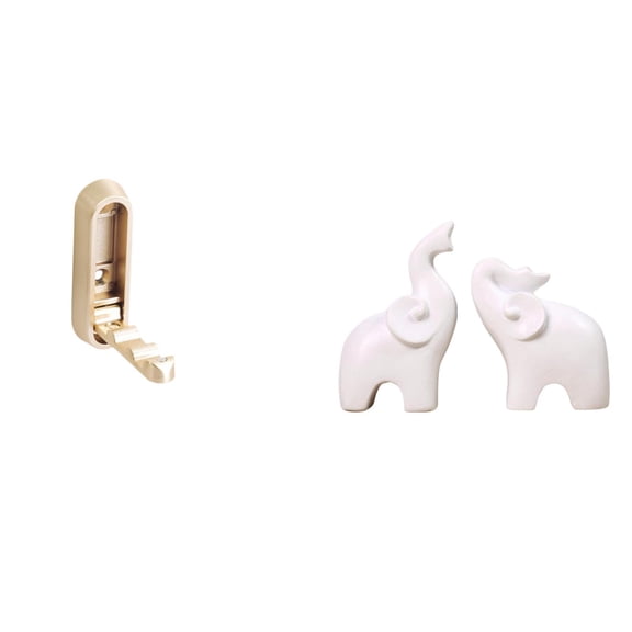 3 Pieces Wall Mount Hook Folding Wall Hooks Elephant Sculpture Sturdy Resin Material for Closet Entryway Towel Holder