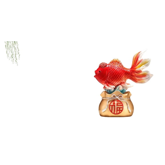 3 Pieces Wall Sticker Koi Fish Statue Hanging Vines PVC Material for Bedroom Living Room Office Decor