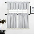 thumbnail image 1 of 3 Pieces Window Curtains and Valance Set, Rod Pocket Waffle Woven Textured Short Window Curtain, 1 of 7