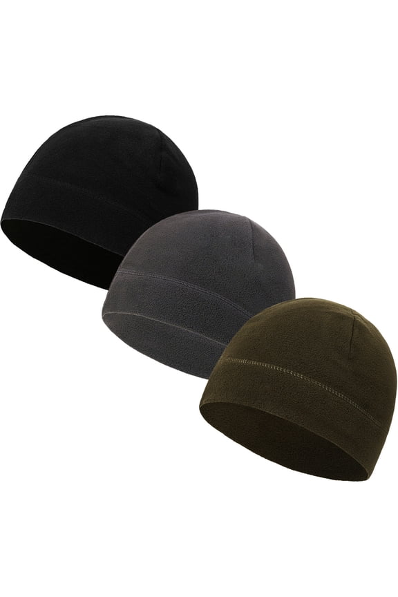 3 Pieces Winter Warm Cap Soft Polar Fleece Beanie Hat Thick Windproof Cap Skiing Outdoor Cap for Men Women