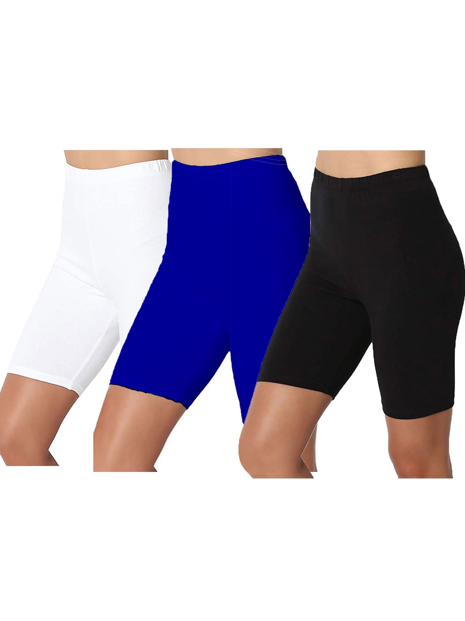 3 Pieces Women Jersey Leggings Shorts Elastic High Waist Summer Beach