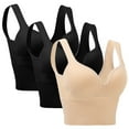3 Pieces Womens Sports Bra No Wire Comfort Sleep Bra Plus Size Workout
